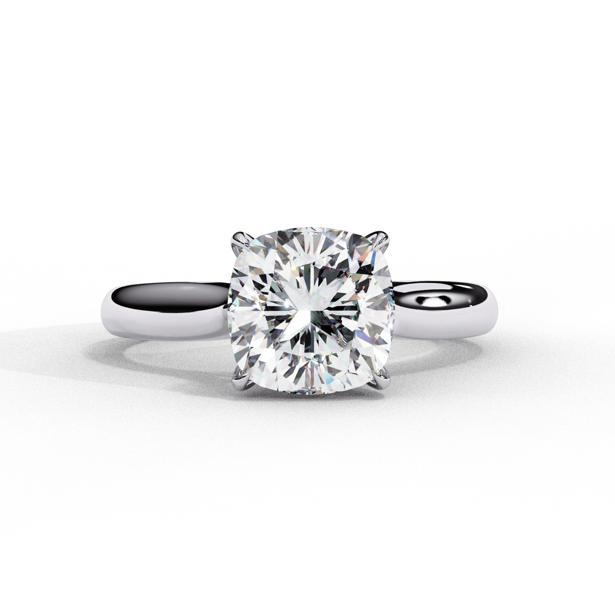 cushion diamond solitaire ring