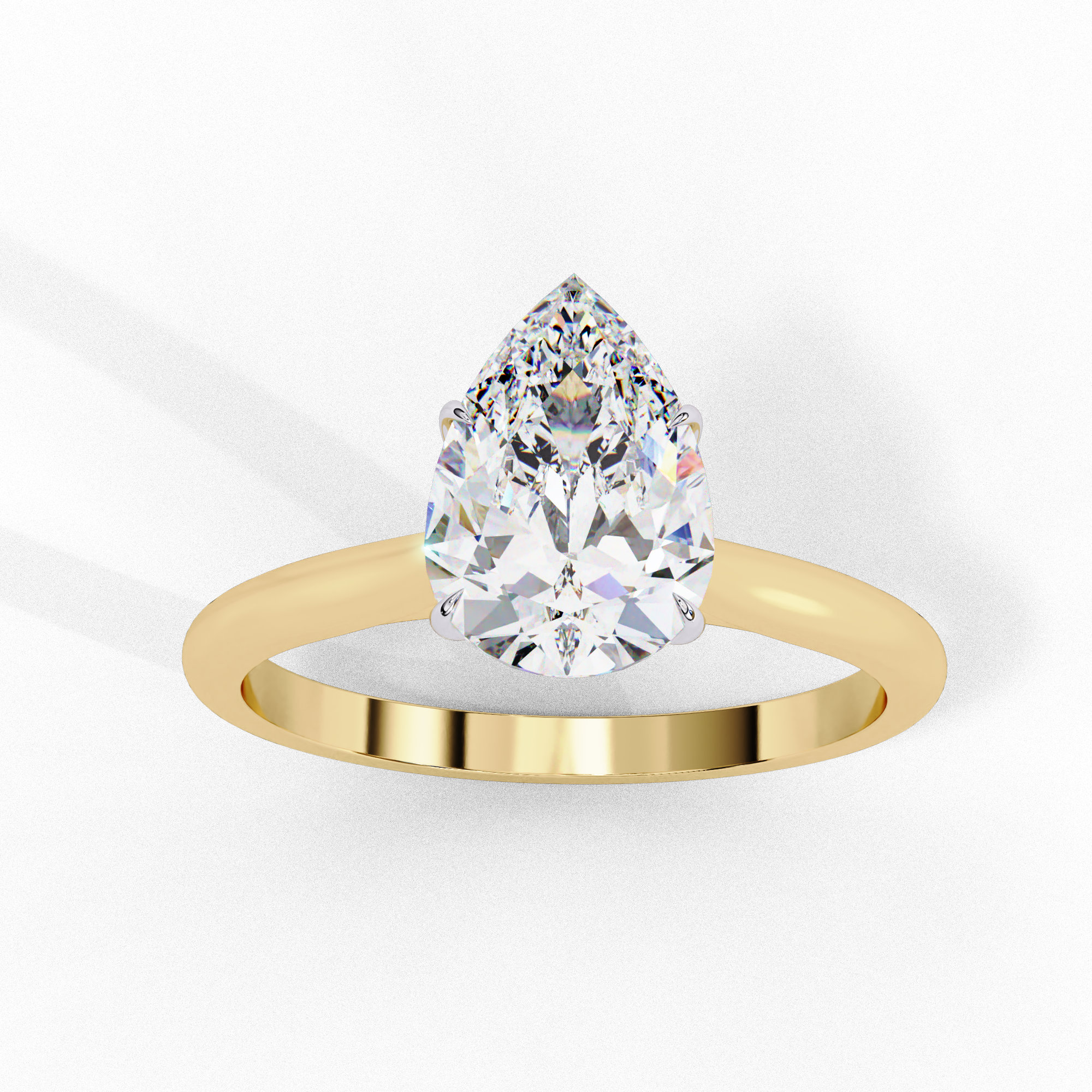 Pear Solitaire Ring 