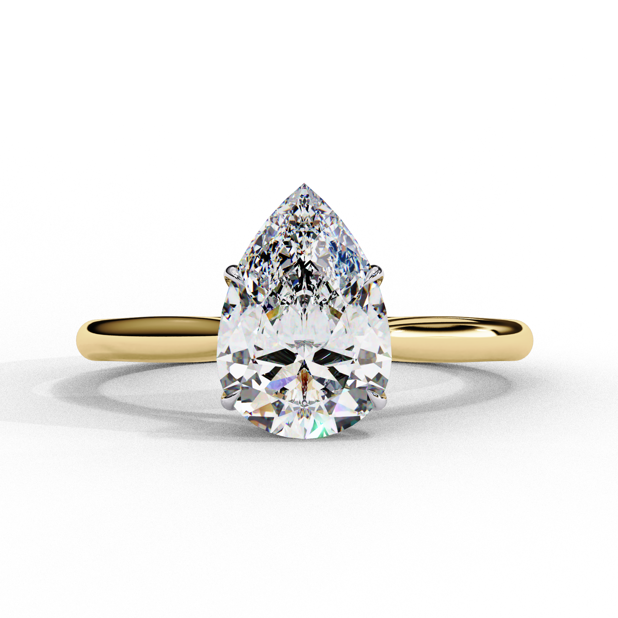 Pear Solitaire Ring 