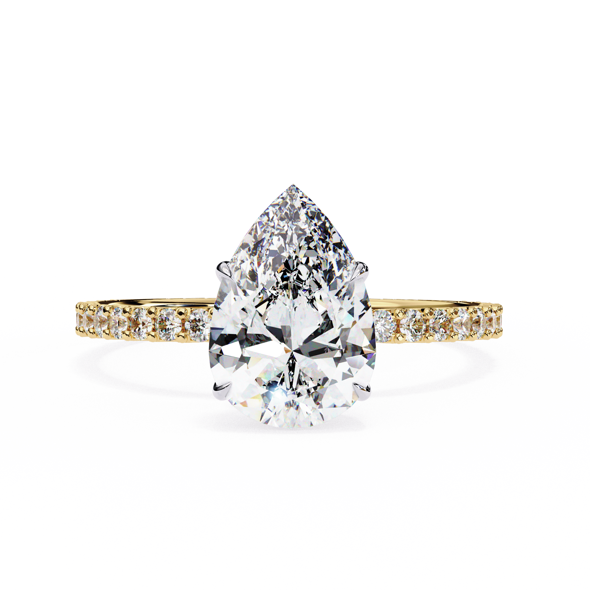Pear Solitaire Ring 