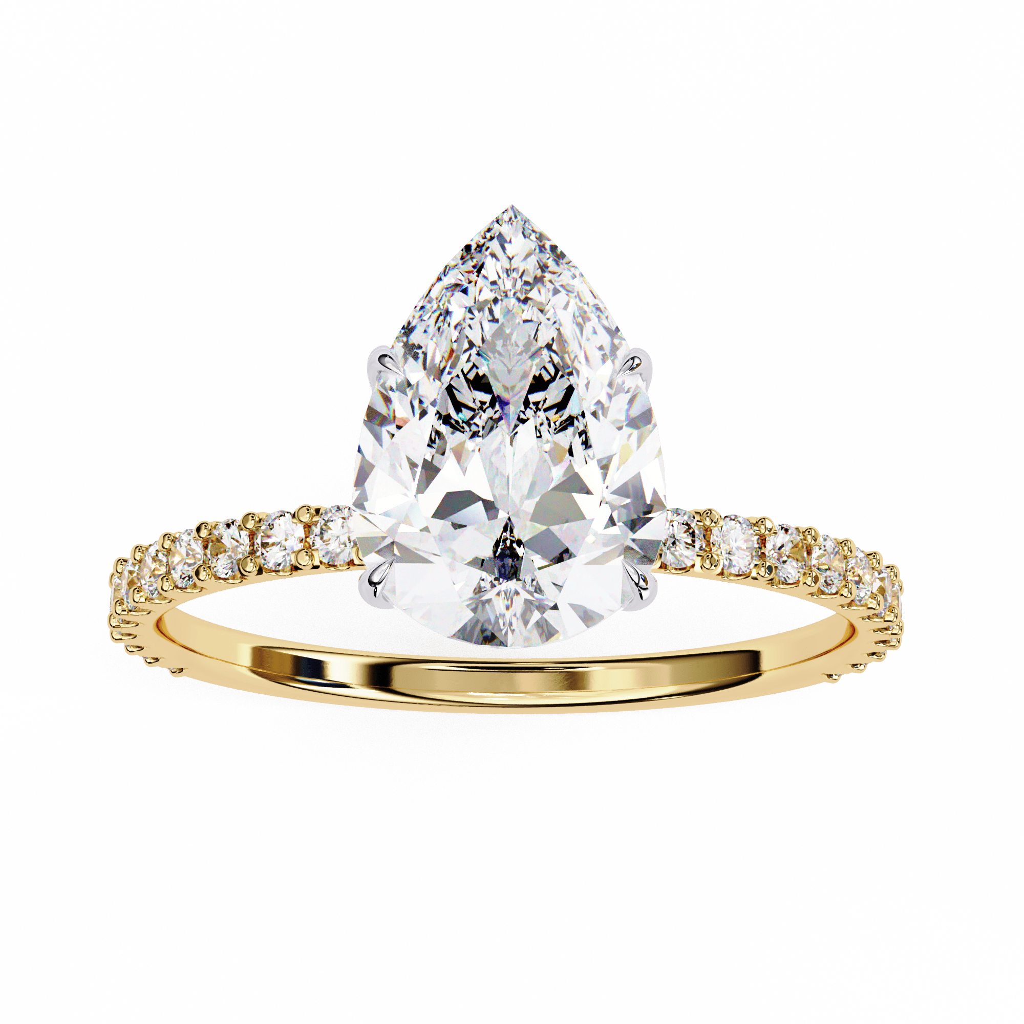 Pear Solitaire Ring 