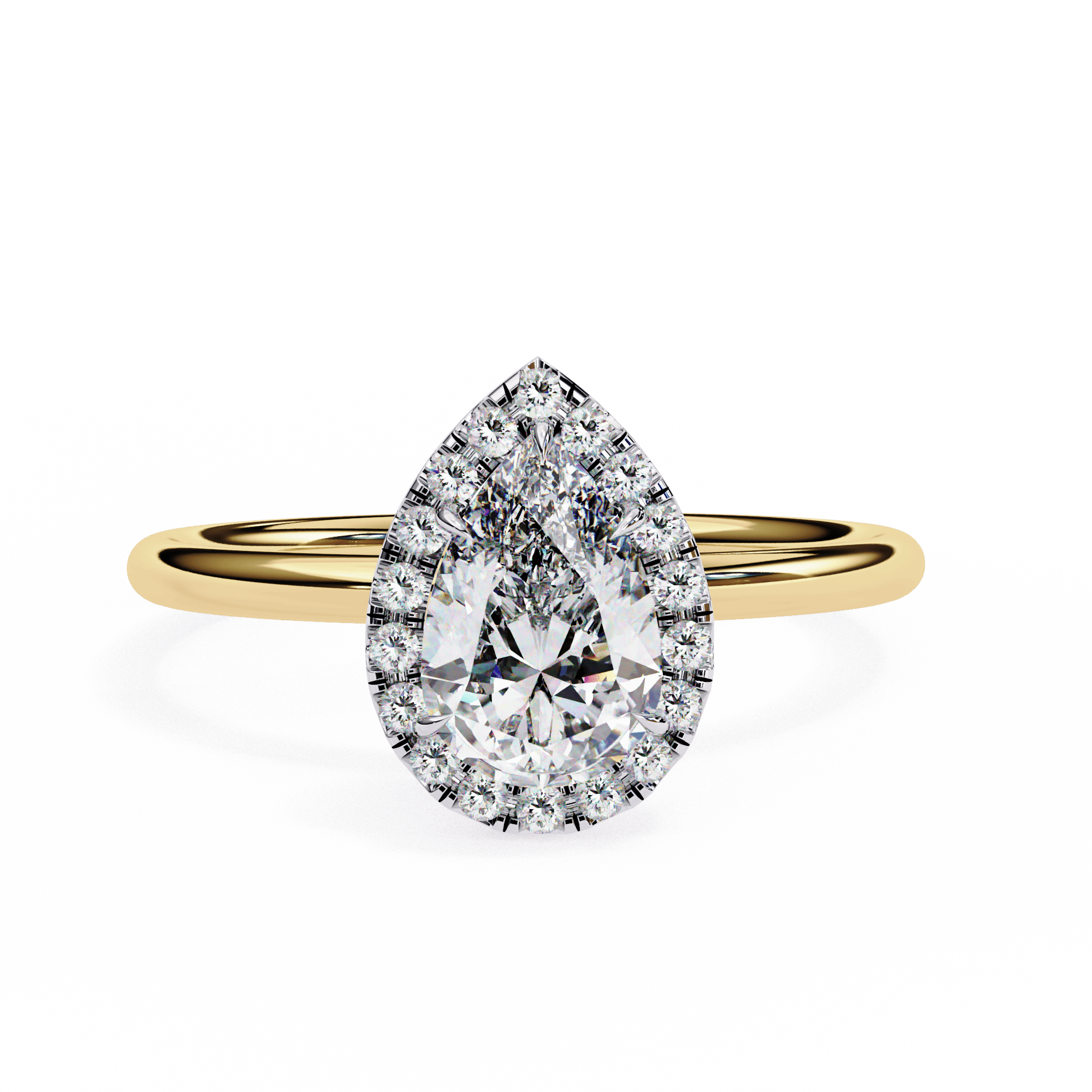 Pear Halo Ring