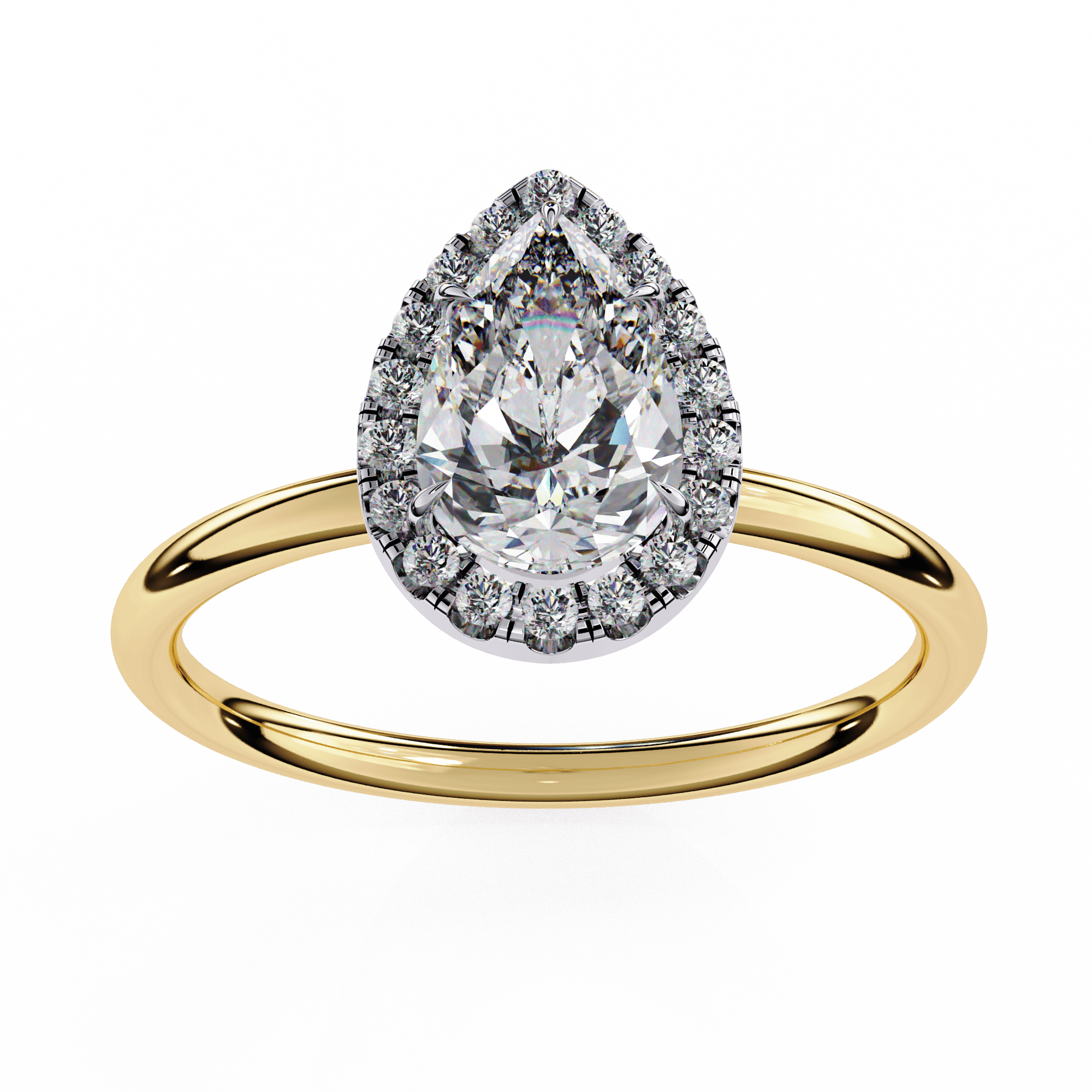 Pear Halo Ring