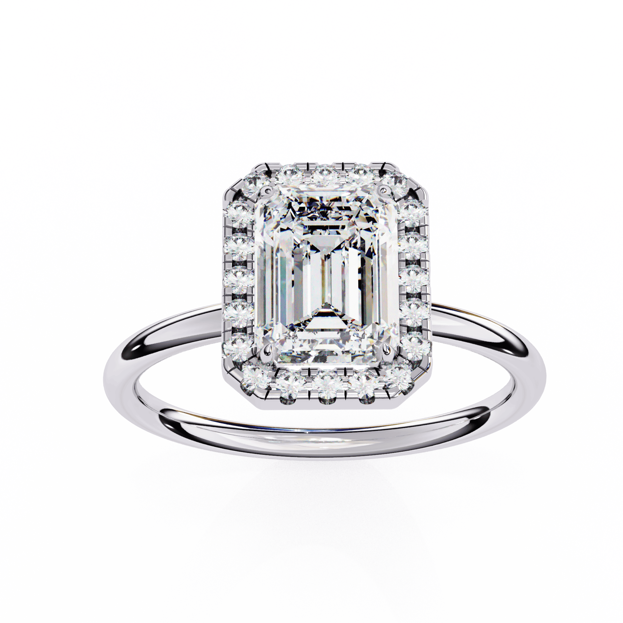 Emerald Halo Ring 