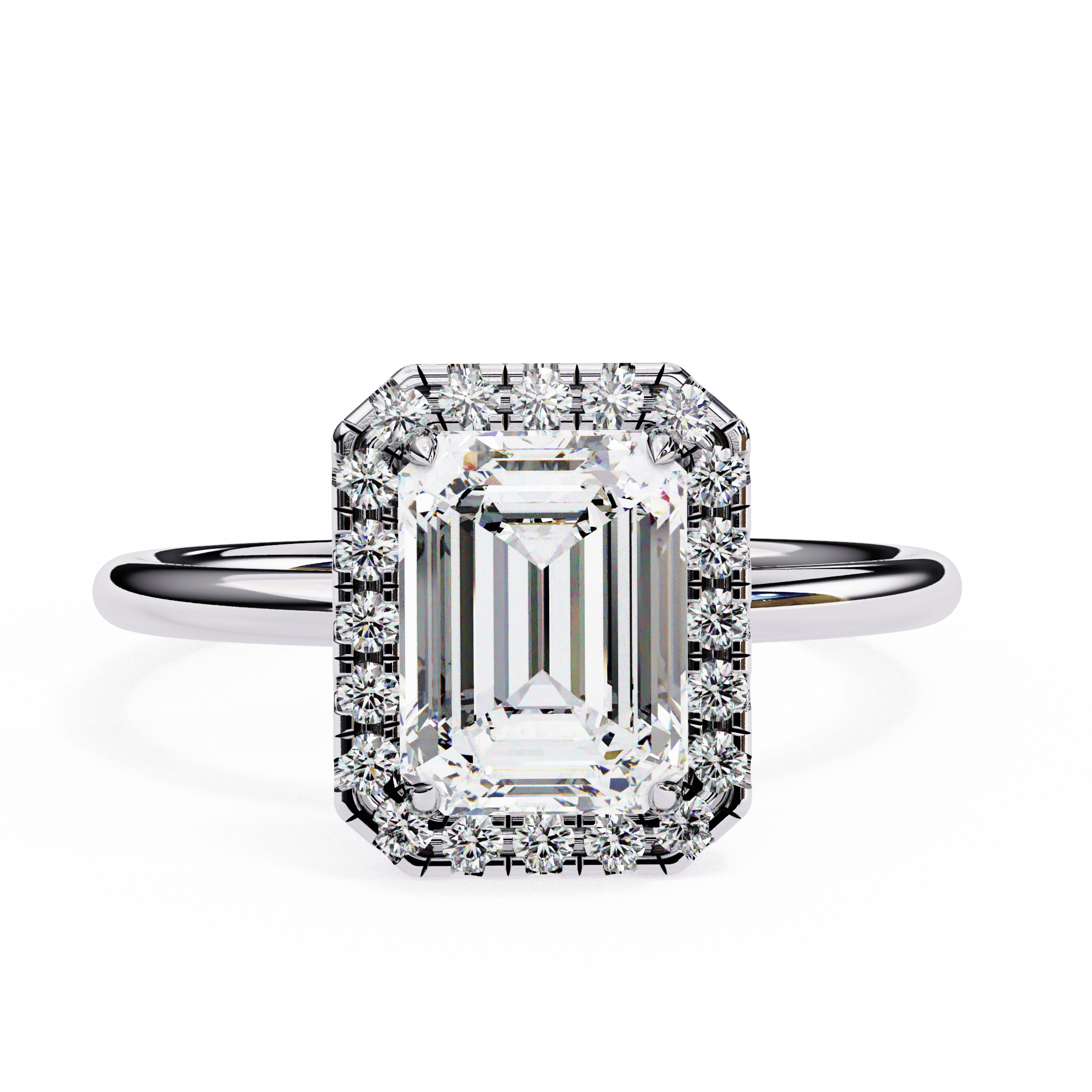 Emerald Halo Ring 