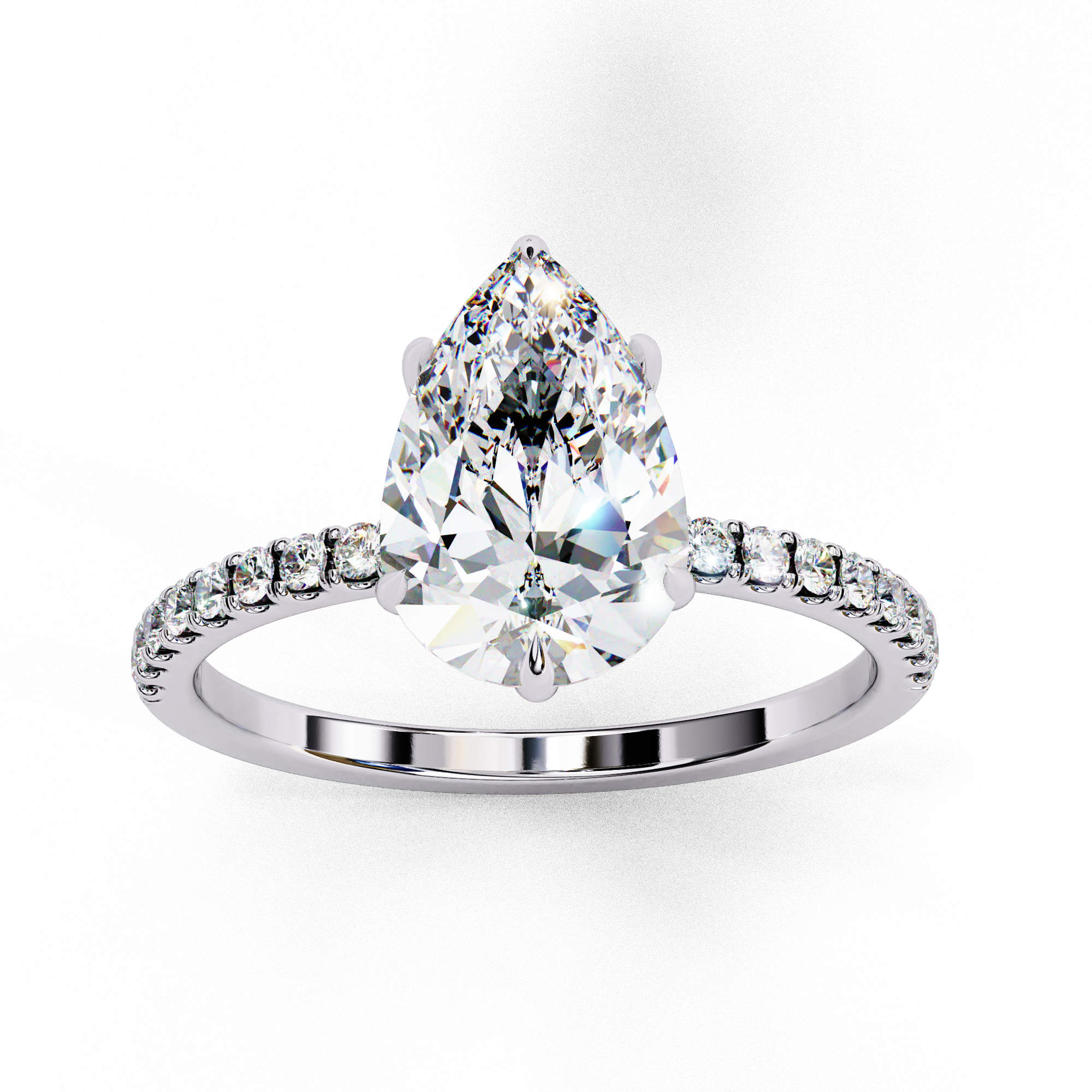 Pear Solitaire Ring