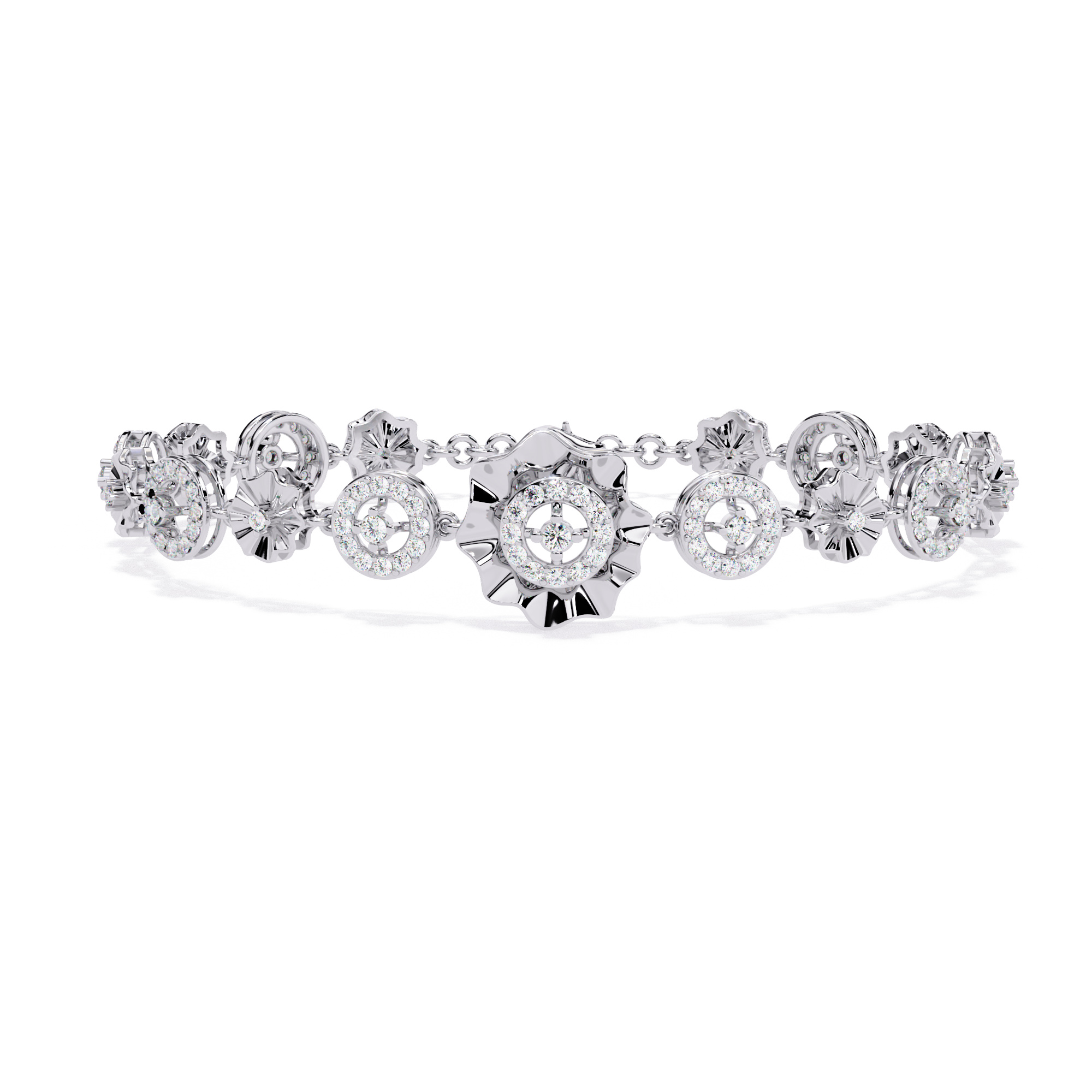Floral link bracelet