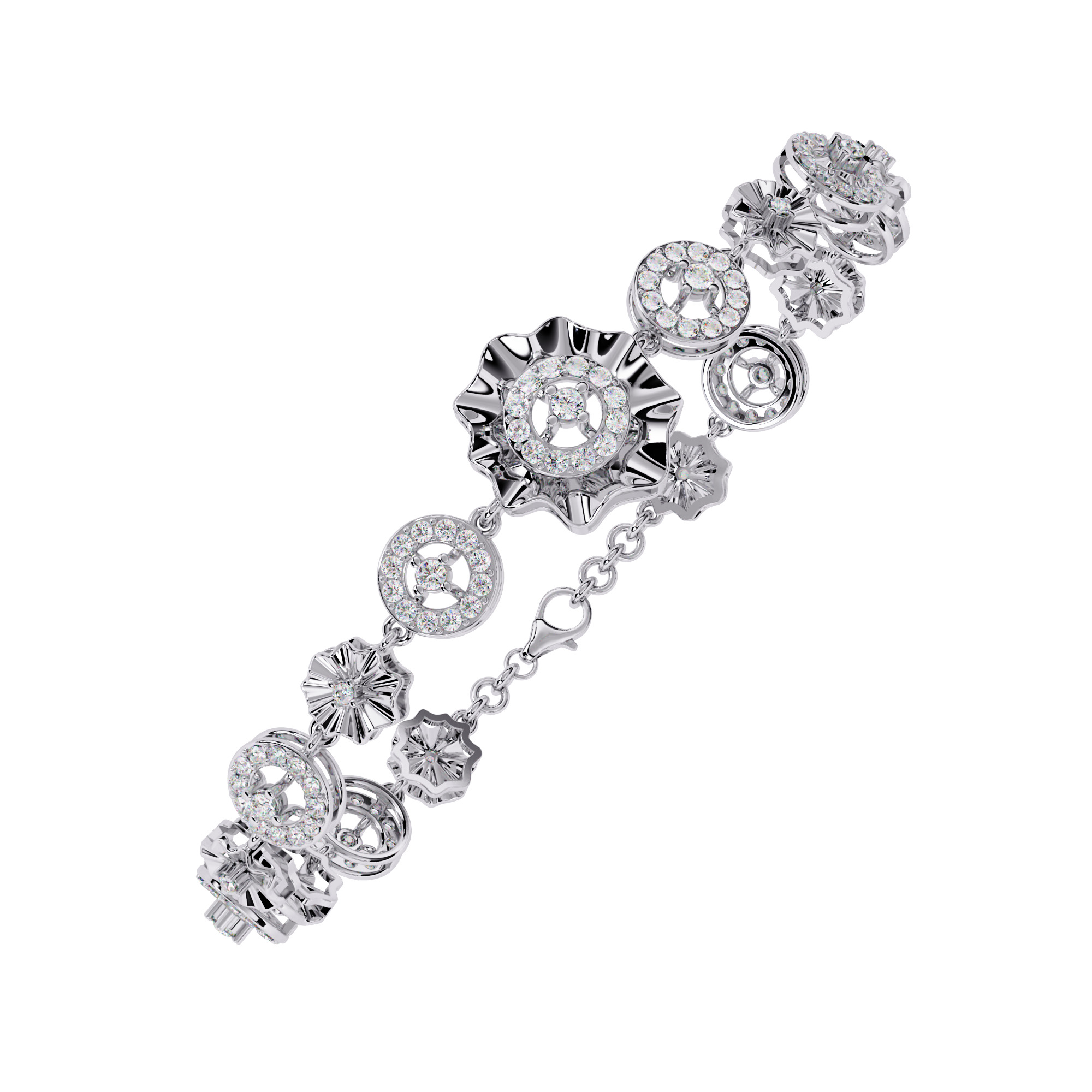 Floral link bracelet