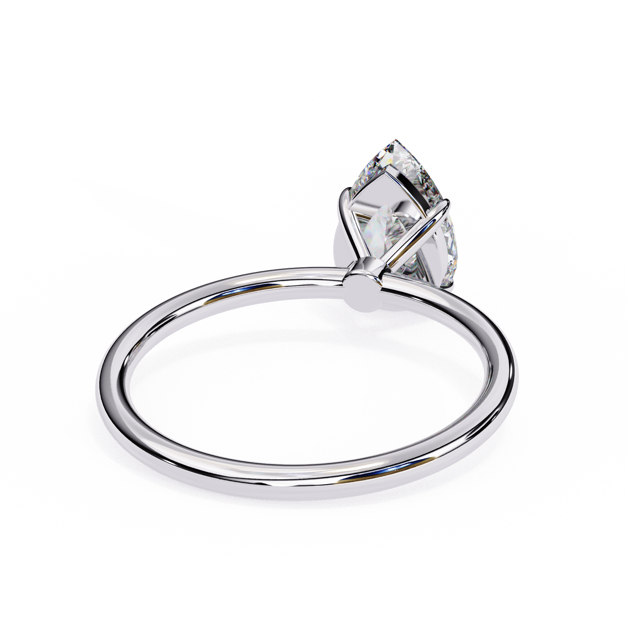 Pear Solitaire Ring