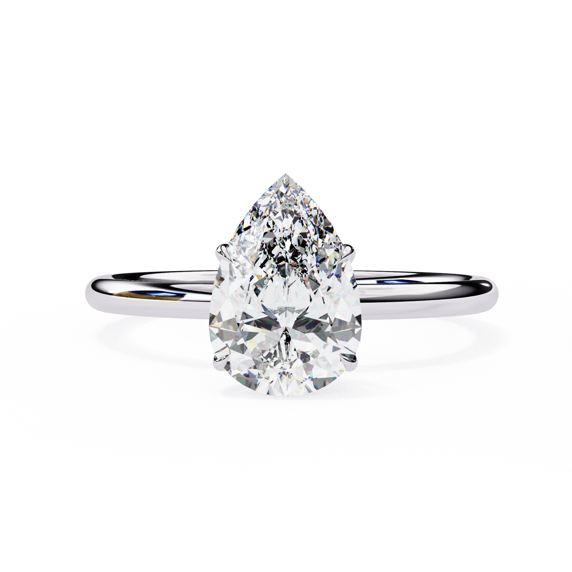 Pear Solitaire Ring