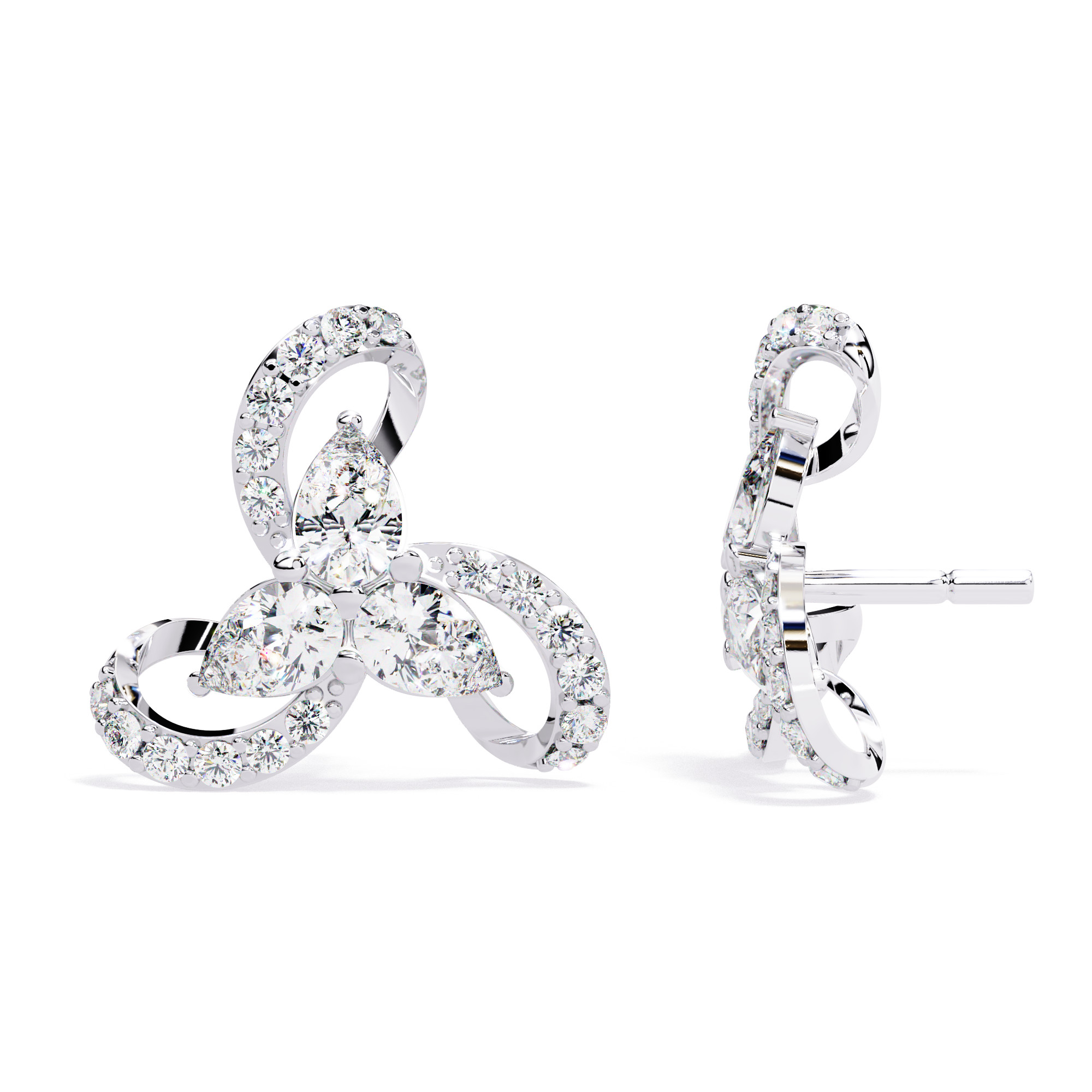 Diamond Floral Earrings