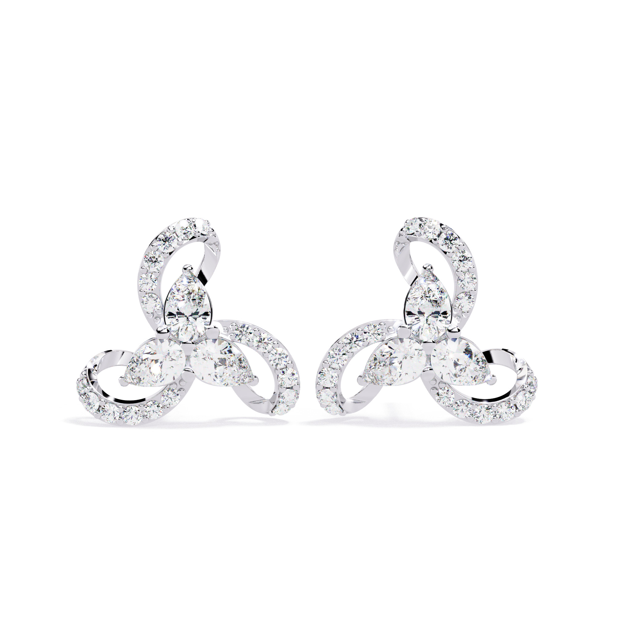 Diamond Floral Earrings