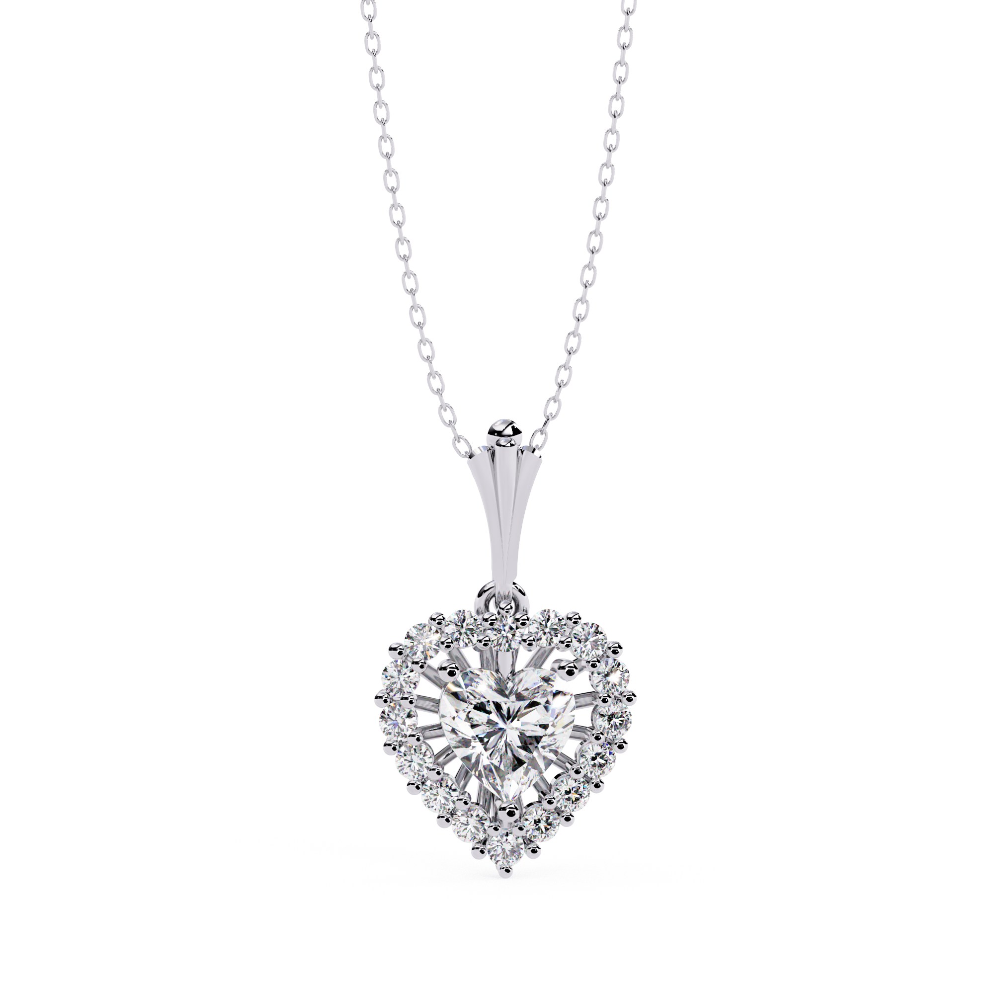 Heart cluster necklace