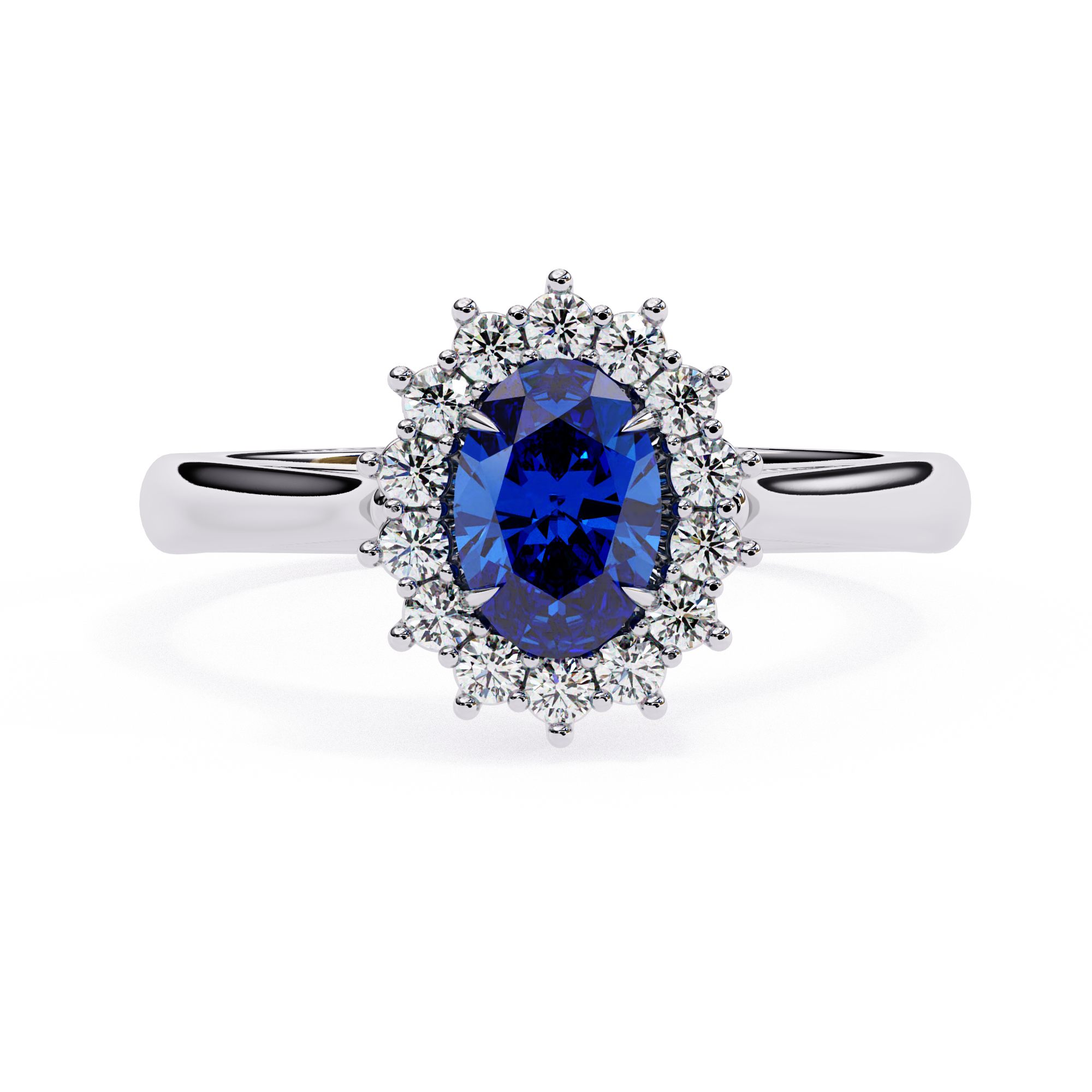 Royal Blue Halo Sapphire Ring
