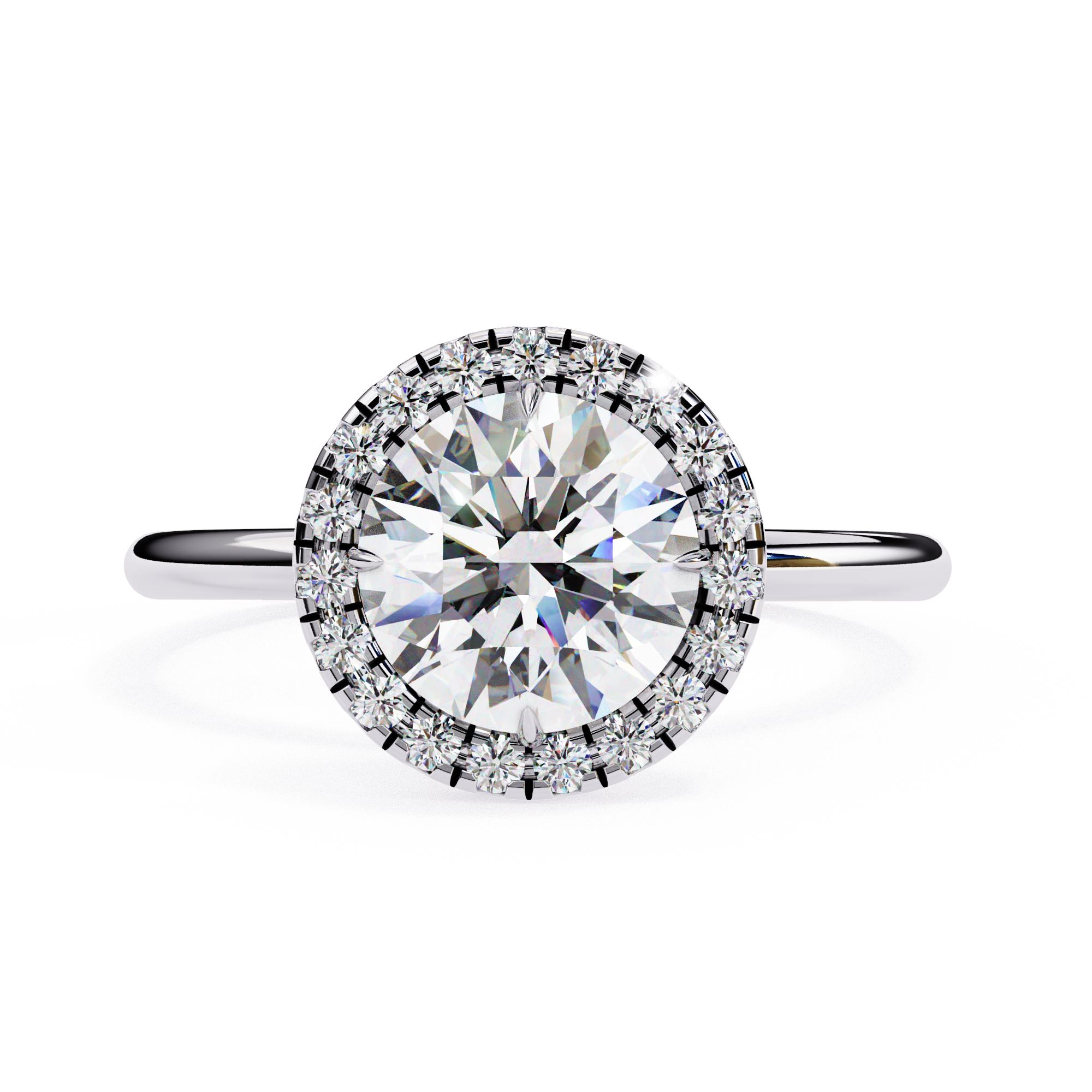 Round Halo Engagement Ring