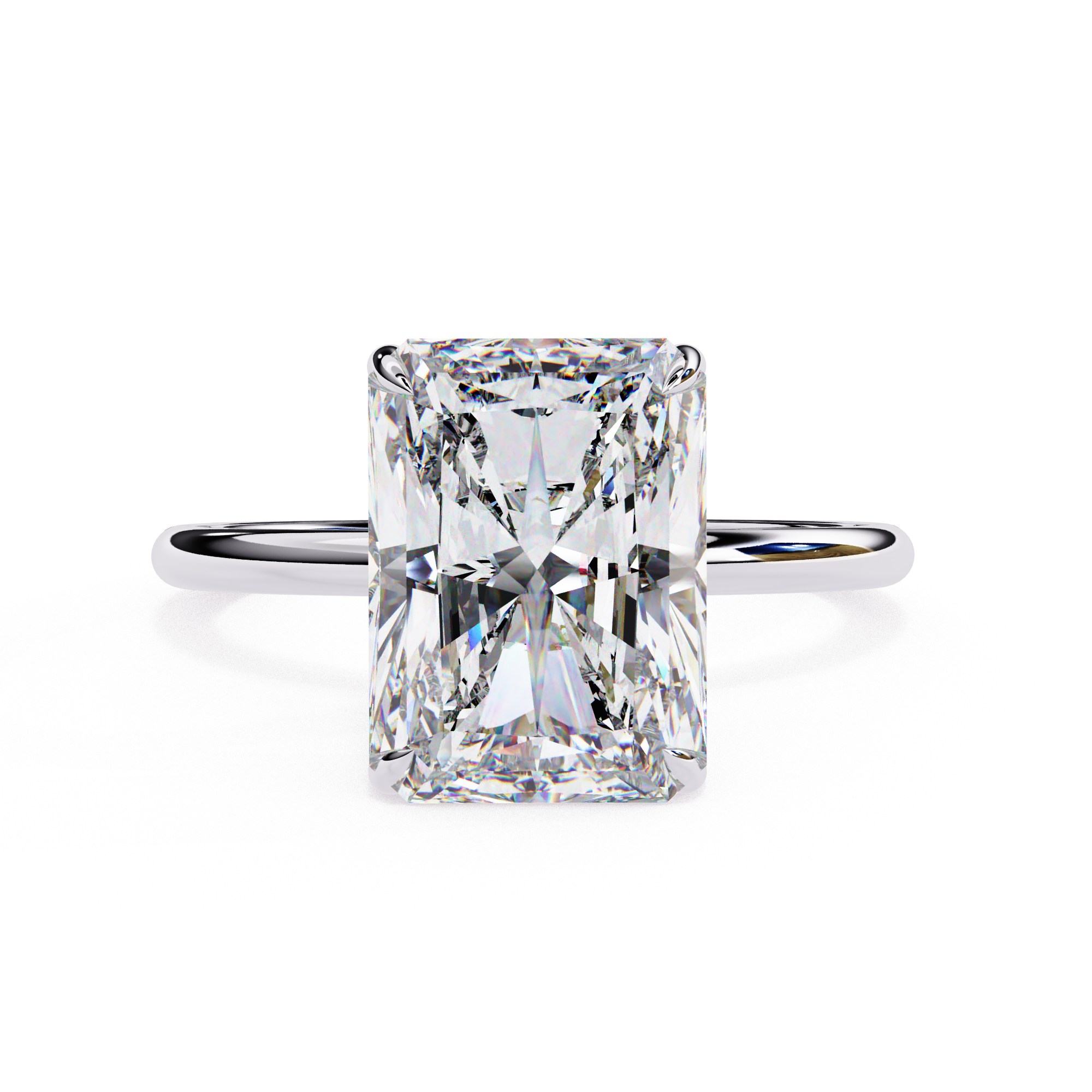 Radiant glow solitaire ring