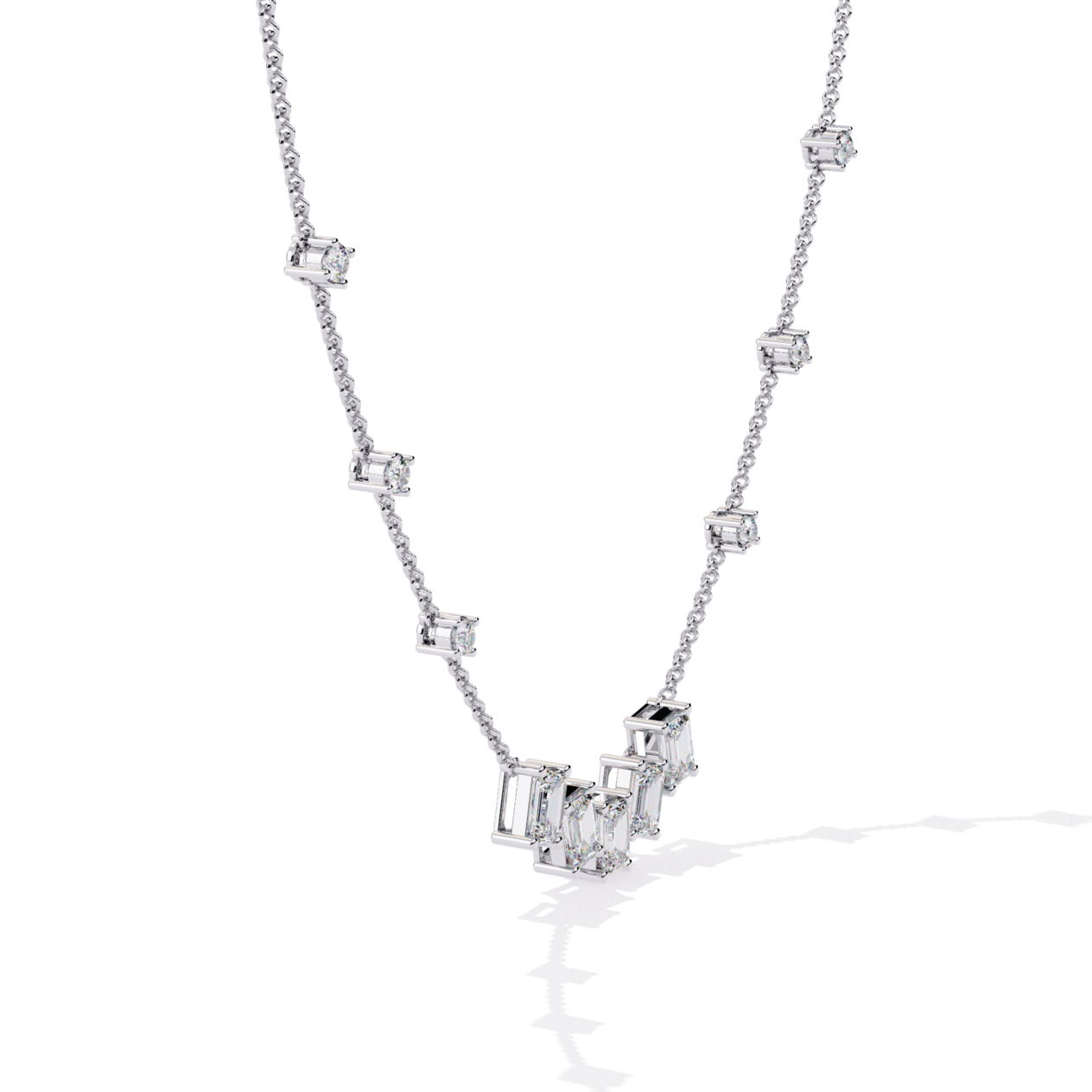 Emerald diamond statement neacklace
