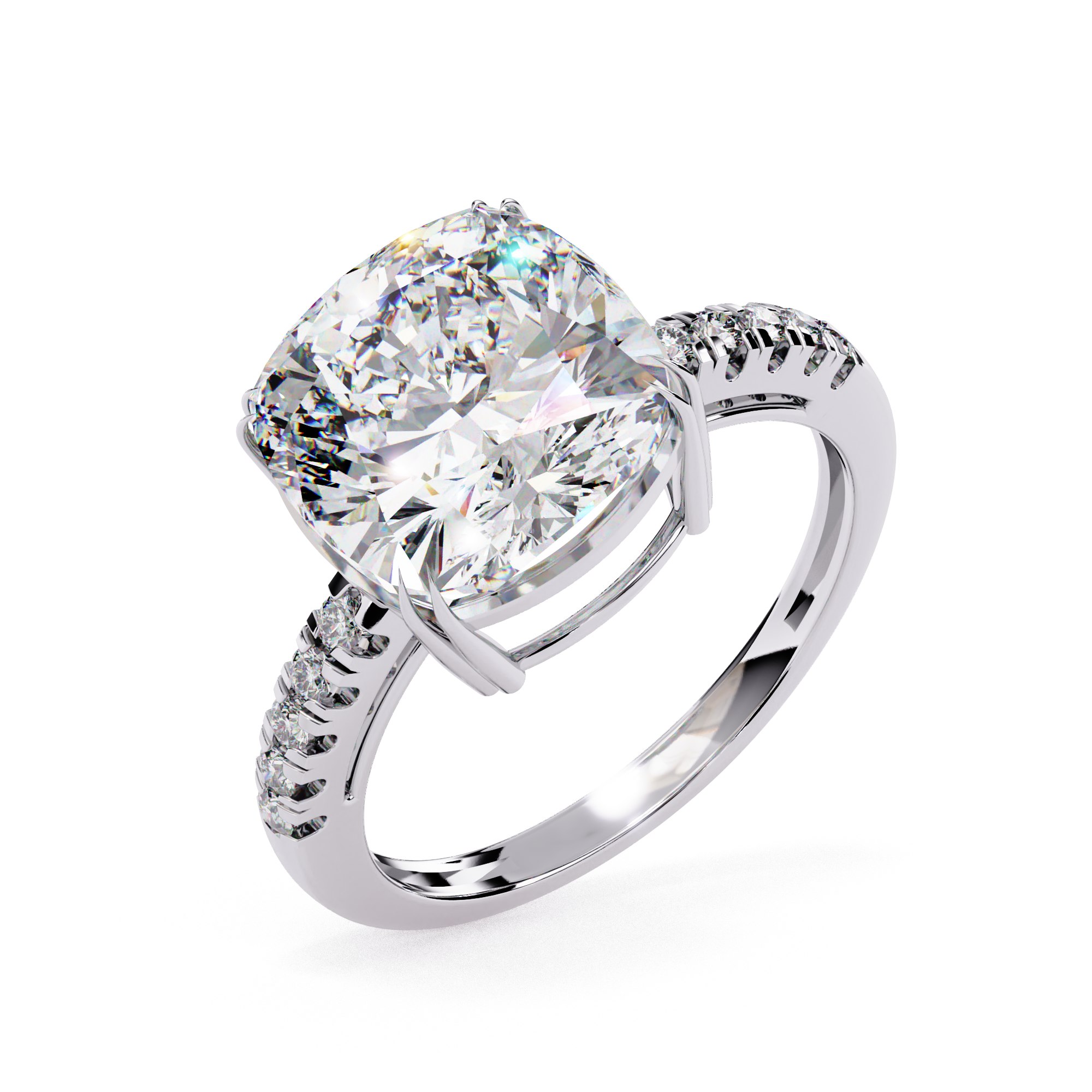 Elegant Cushion Cut Diamond Ring