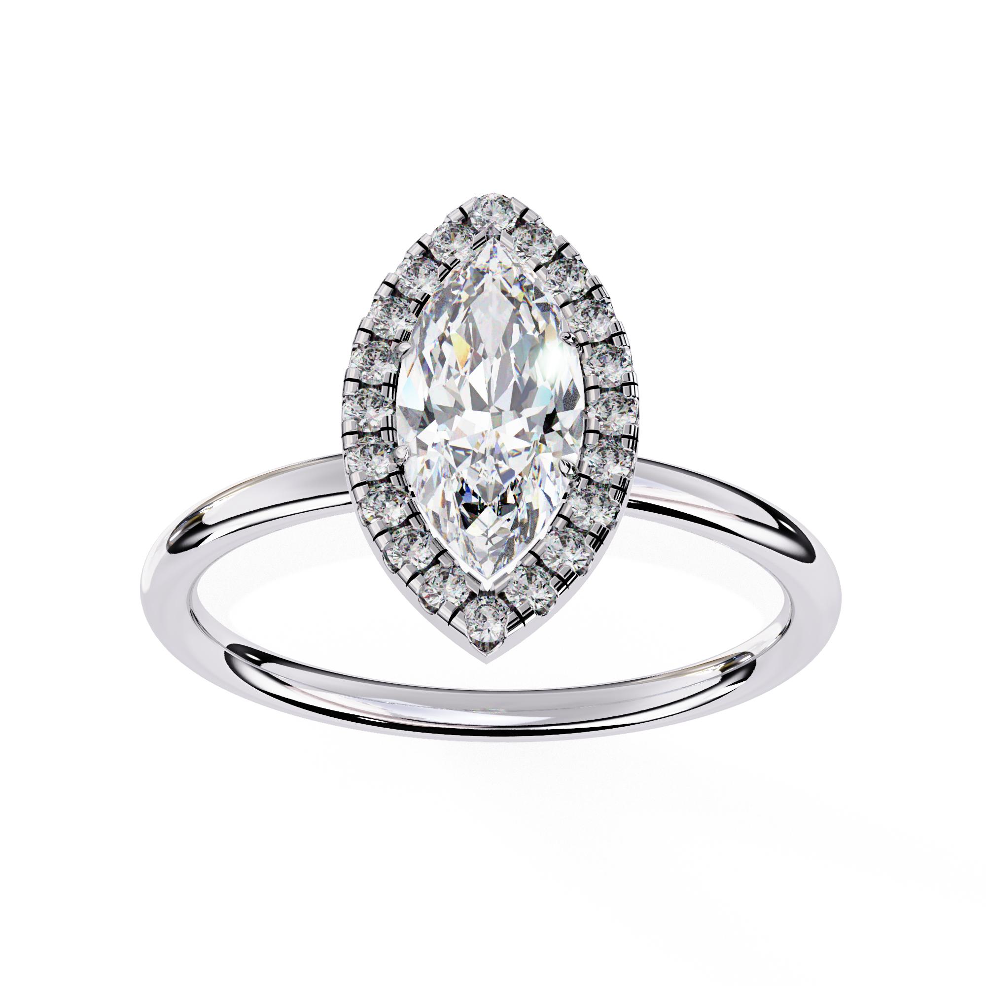 Marquise Halo Engagement Ring