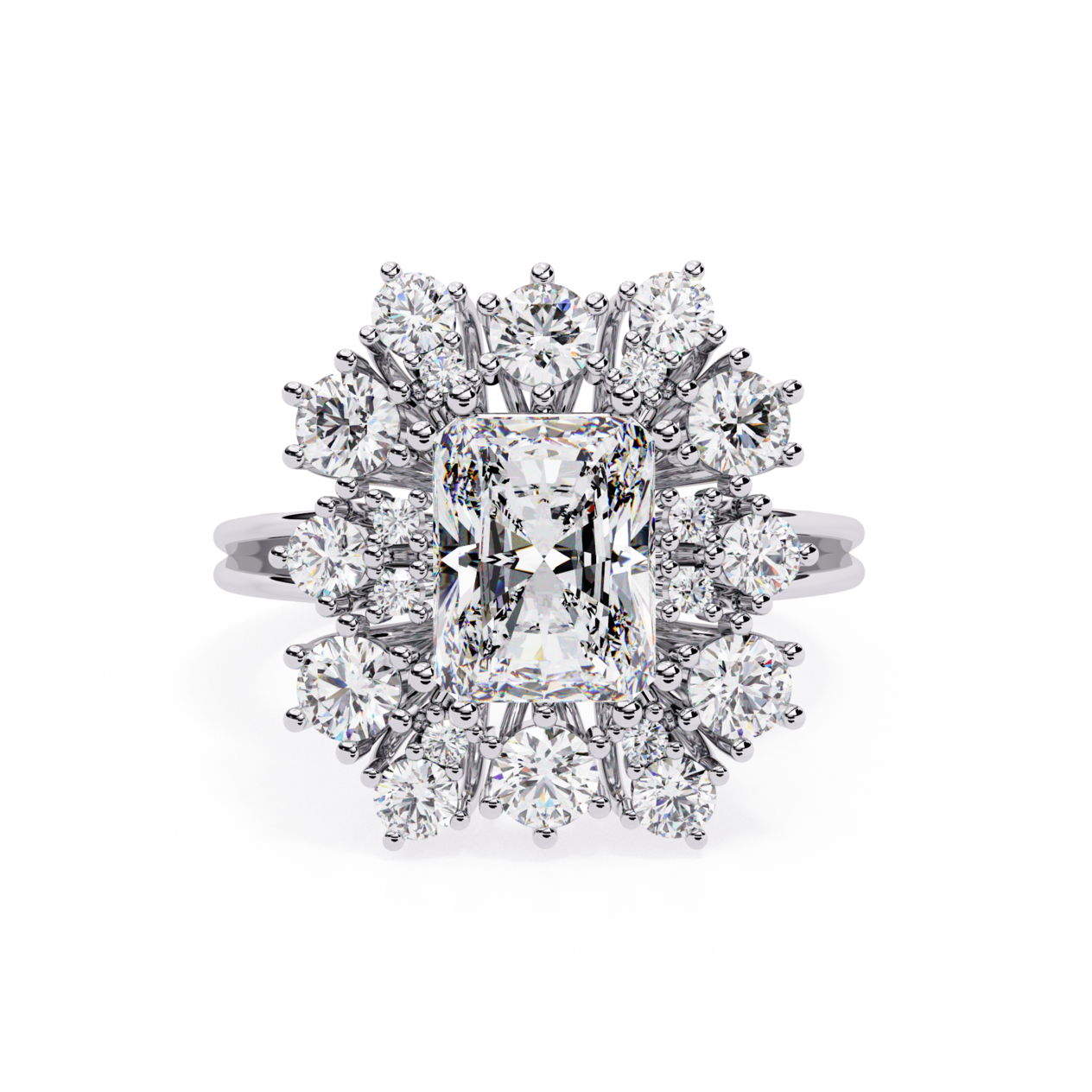 Radiant Cut Diamond Cocktail Ring